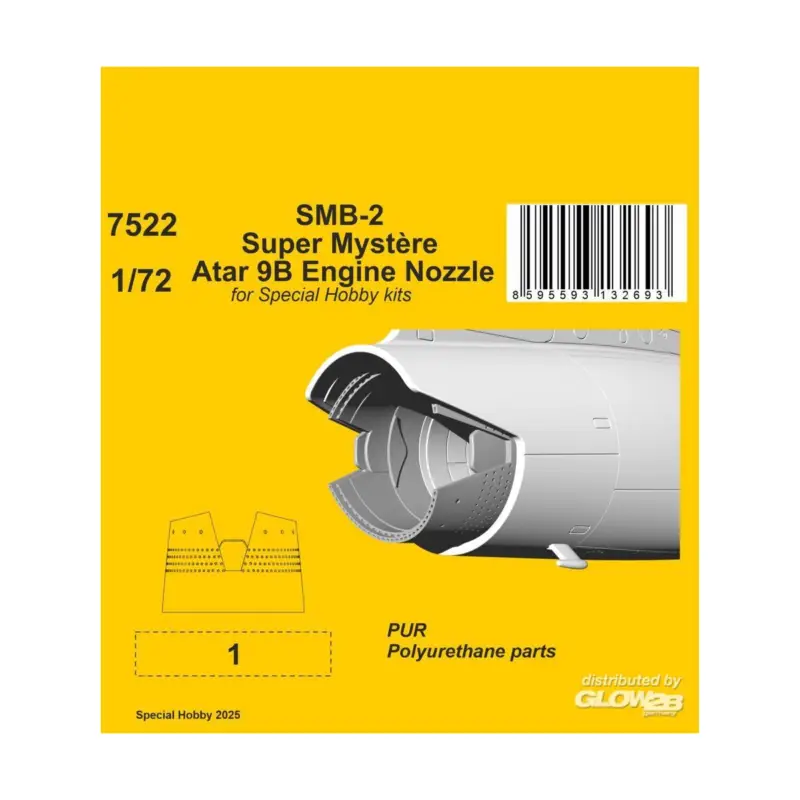 Koop Online SMB-2 Super Mystère Atar 9B Engine Nozzle for Special Hobby kit