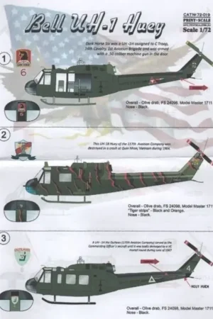 Sticker Bell UH-1 Huey Decal Beperkte Voorraad