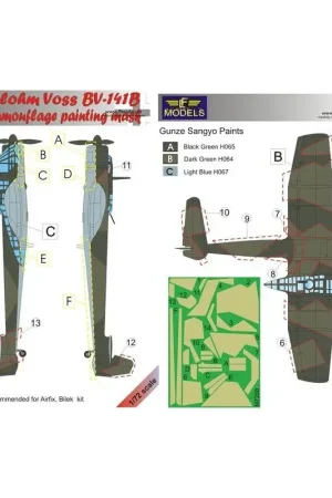 Nieuw Blohm Voss Bv-141B camouflagepatroon verfmasker (ontworpen voor gebruik met Airfix en Bilek kits)