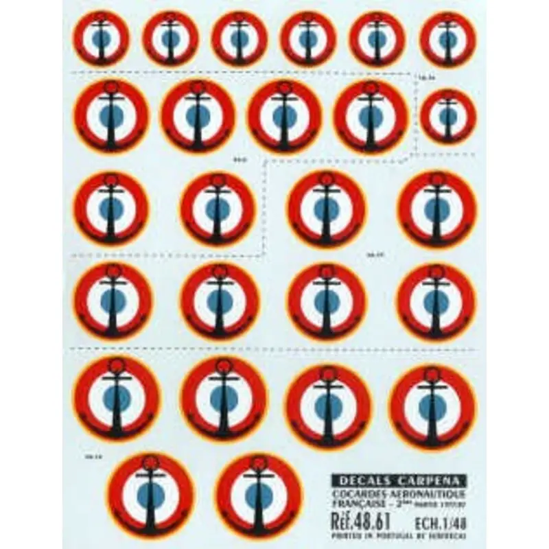 Sticker French Navy National Insignia/Roundels with Anchor 1977-1987 4 larger sizes Beste Prijs