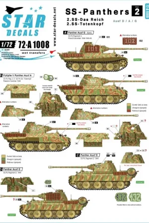 Hete Deal SS-Panthers # 2.2.SS-Das Reich en 3.SS-Totenkopf. Decal