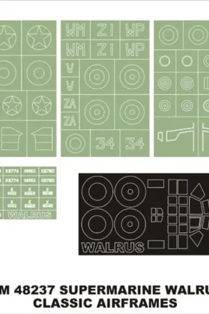 Laatste Versie Walrus 1 canopy masks (exterior) + 4 insignia masks (designed to Be Farming with Classic Airframes kits)