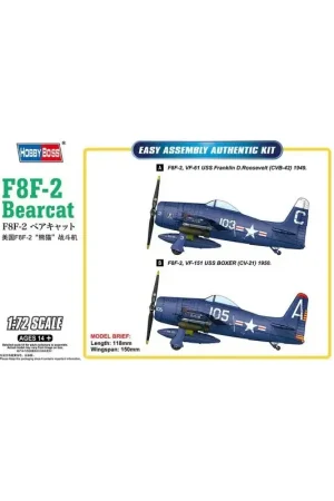 Kunststof modelvliegtuig F8F-2 Bearcat 1:72 Schaalmodel Nieuw