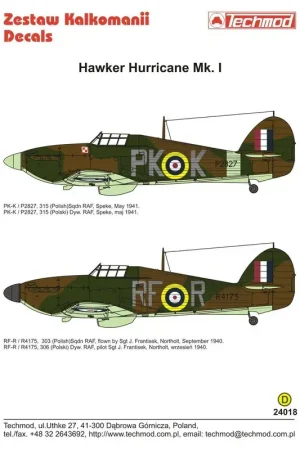 Meest Verkocht Sticker Hawker Hurricane Mk.Ic Decal