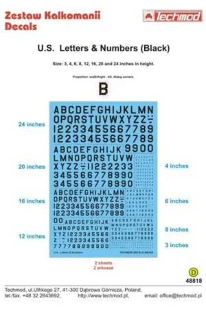 Hoge Kwaliteit Sticker Black VS Letters & Cijfers 3 '4' 6 '8' 12 '16' 20 'en 24' cm in hoogte Decal