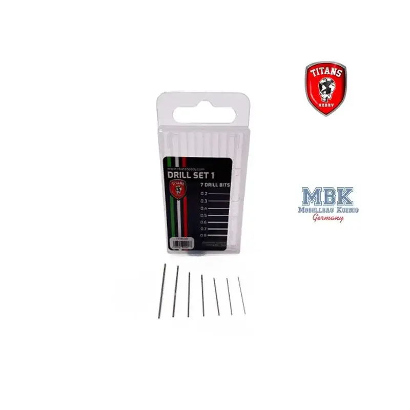Set 1 of 7 modelling drill bits (0,2 - 0,8 mm) Meest Verkocht