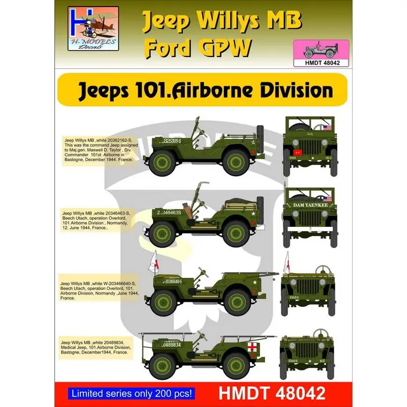 Betaalbaar Willys Jeep MB / Ford GPW: 101st Airborne Div. Decal