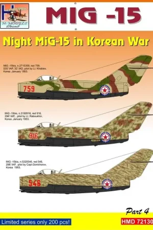 Bestel Nu Sticker Mikoyan MiG-15 Night Fighters over Korea, Pt.4 Decal