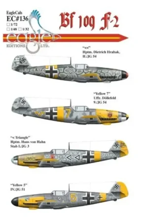 Sticker Messerschmitt Bf 109F-2 '<<' Hptm. Dietrich Hrabak, II./JG 54 'Yellow 7' Uffz. Döllefeld 9./JG 54 '&l Koopje