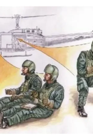 Gecertificeerd 3 x US Helicopter crew Vietnam Figuren