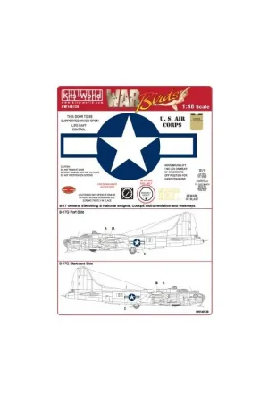 Sticker Boeing B-17G Flying Fortress Uitgebreid Algemeen sjabloneren Decal Gratis Retour