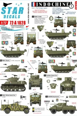 Indochine 1. The Foreign Legion - 1er REC - Regiment Etranger Cavalerie.M29C Wezel, M3A1 White SC, Humber SC, M8 Greyhound, M Premium
