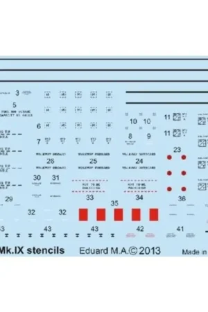 Sticker Supermarine Spitfire stencils Mk.IX Decal Hoge Kwaliteit