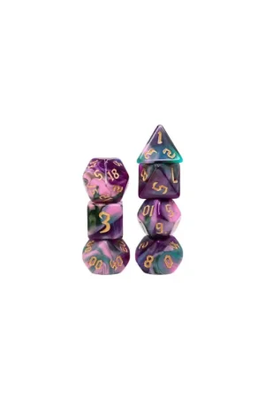 Populair Set of 7 boxed dice – Night Elves
