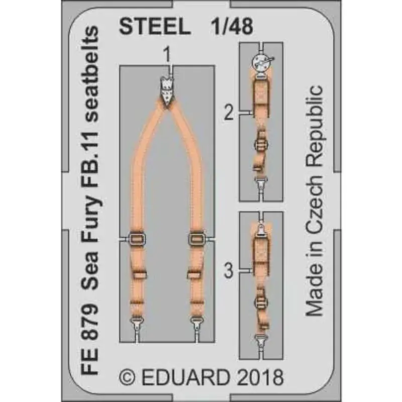 Hawker Sea Fury FB.11 veiligheidsgordels STEEL Zoomset (ontworpen voor gebruik met Airfix-sets) Fabrieksprijs