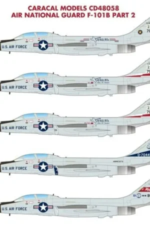 Direct Beschikbaar Sticker Air National Guard McDonnell F-101B Voodoo Part 2: This follow-on to our first F-101B sheet (long sold out) features F-1