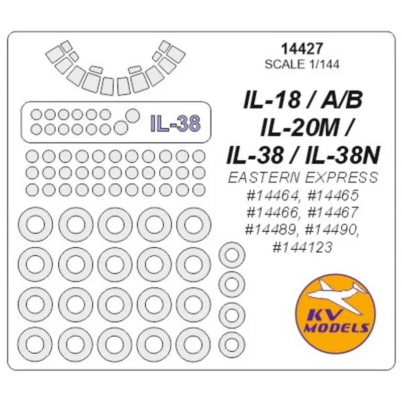 Ilyushin IL-18 / IL-20M / IL-38 luifelverfmasker EN wielverfmasker maskers (ontworpen voor gebruik met EASTERN EXPRESS kits EA14 Direct Verzonden