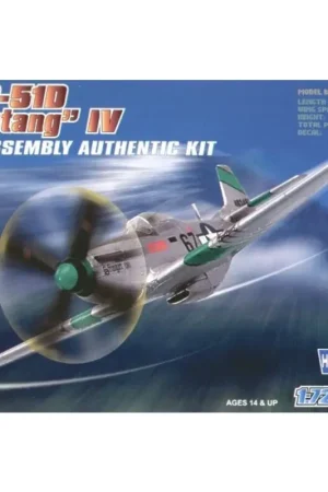 North American P-51D Mustang IV Easy Build with 1 piece wings and lower fuselage 1 piece fuselage. Other parts as normal. Option Hoge Kwaliteit