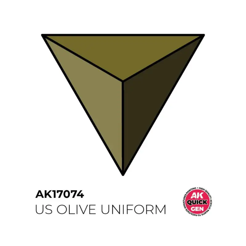 Laatste Versie AK INTERACTIVE: US OLIVE UNIFORM acrylic paint 18 ml - QUICK GEN Acrylverf
