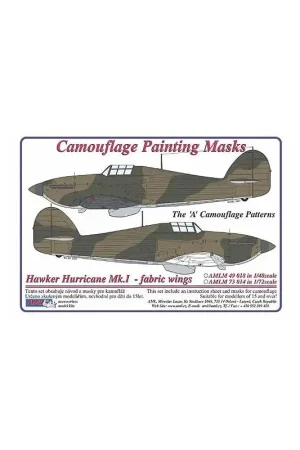 Direct Verzonden Hawker Hurricane Mk.I / stoffen vleugels 'A'-schema camouflagepatroon verfmasker