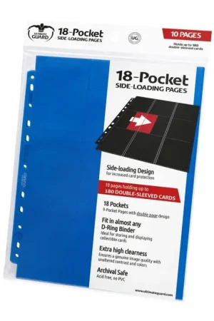 Ultimate Guard 18-Pocket Pages Side-Loading Blue (10) Direct Verzonden
