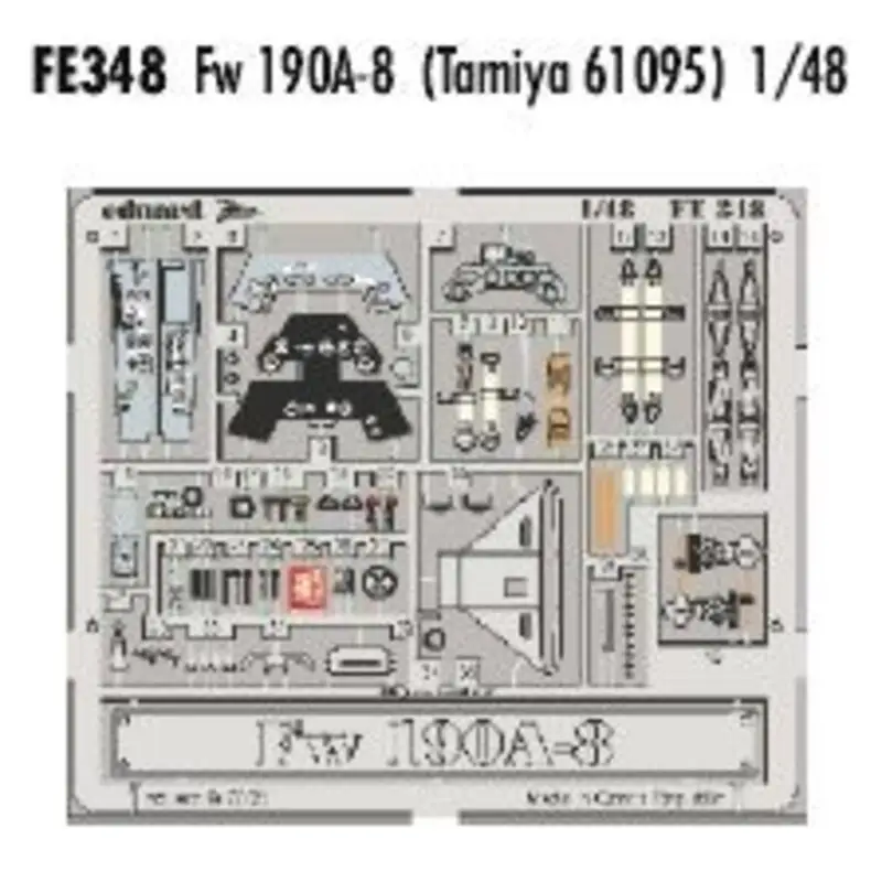 Korting Focke Wulf Fw 190A-8 PRE-PAINTED IN COLOUR! (toebehoren voor modelbouwsets van Tamiya TA61095) This Zoom set is a simplified ver