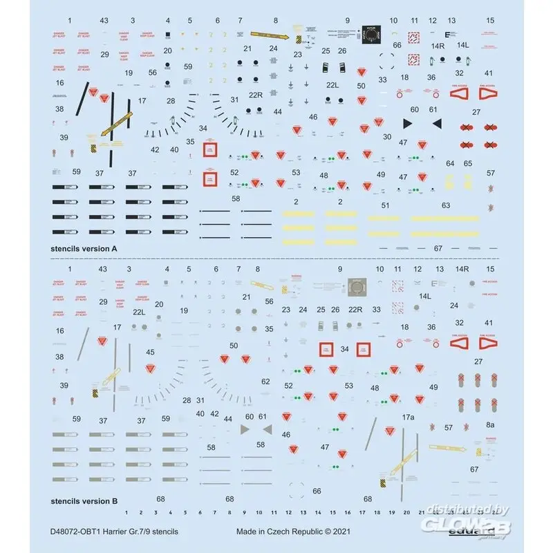 Sticker Harrier Gr.7/9 stencils 1/48 for REVELL/HASEGAWA Decal Meest Verkocht