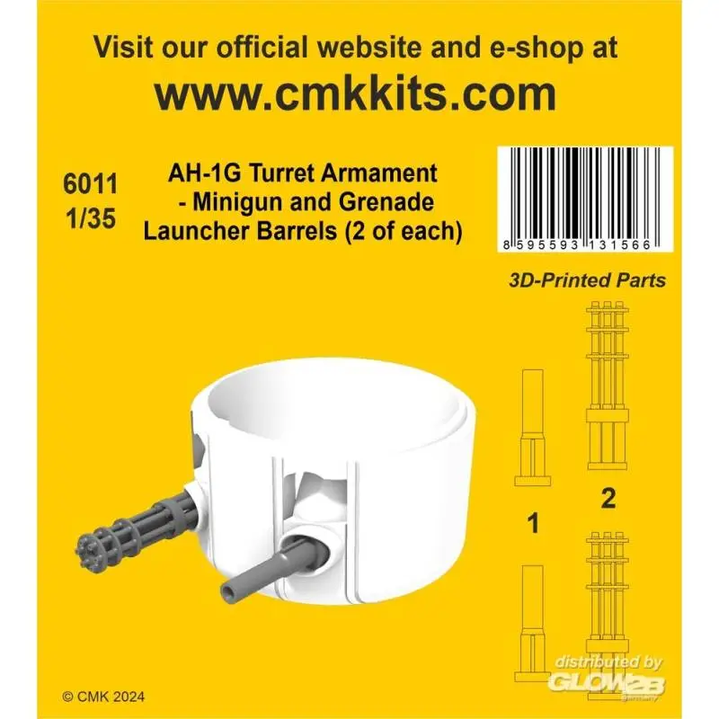 AH-1G Turret Armament - Minigun and Grenade Launcher Barrels (2 of each) 1/35 Accessoire Koop Vandaag
