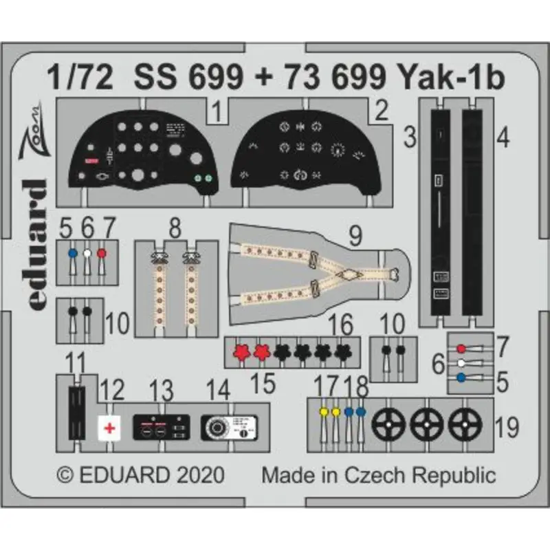 Weekendaanbieding Yakovlev Yak-1b 1/72 (ontworpen om te worden gebruikt met Arma Hobby-kits) Bevat ongeveer 20 van de meer belangrijke en prominen