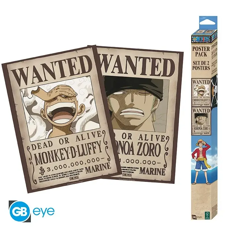 Rechtstreeks Van De Fabrikant ONE PIECE - Set 2 Chibi Posters - Wanted Luffy & Zoro