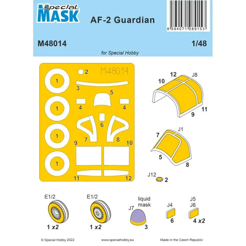 Grumman AF-2 Guardian MASK (designed to be used with Special Hobby kits) Accessoire Express Levering