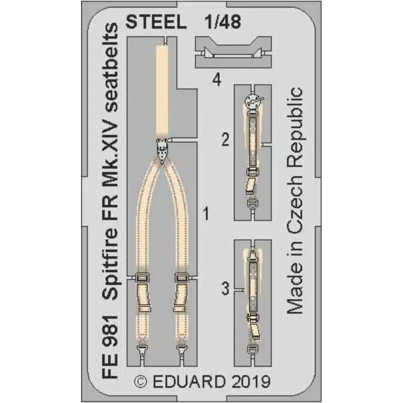 Finale Uitverkoop Supermarine Spitfire FR Mk.XIV veiligheidsgordels STAAL (ontworpen voor gebruik met Airfix-sets)