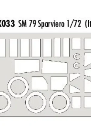 Savoia Marchetti SM.79 Sparviero (toebehoren voor modelbouwsets van Italeri) (made from yellow Kabuki tape produced in Japan) Seizoensaanbieding