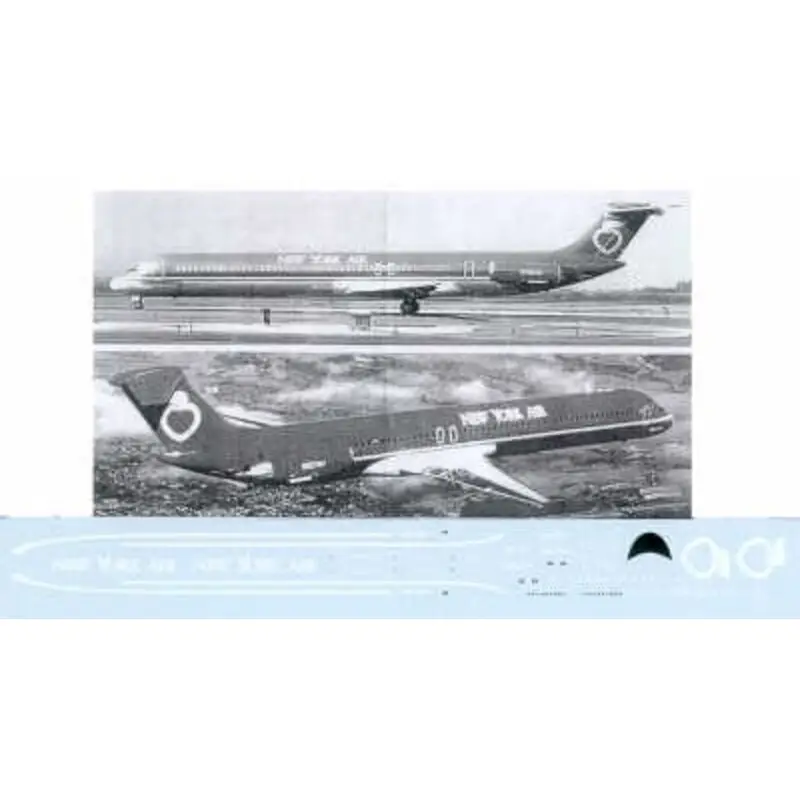 Sticker McDonnell Douglas MD-80/Douglas DC-9-30 New York Air white scheme Decal Alleen Vandaag