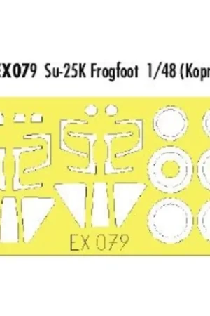 Uitverkoop Sukhoi SU-25K Frogfoot canopy fame and wheels etc (toebehoren voor modelbouwsets van Kopro/KP and OEZ) (made from yellow Kabuki