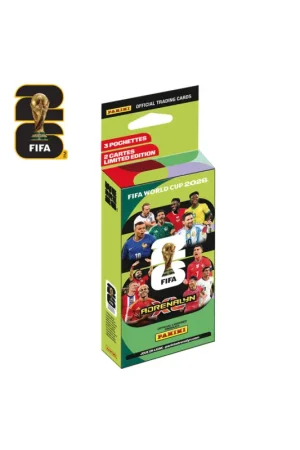 Goedkoop FIFA World Cup 26TM TCG Panini Blister Pack of 3 Packets and 2 EL Cards