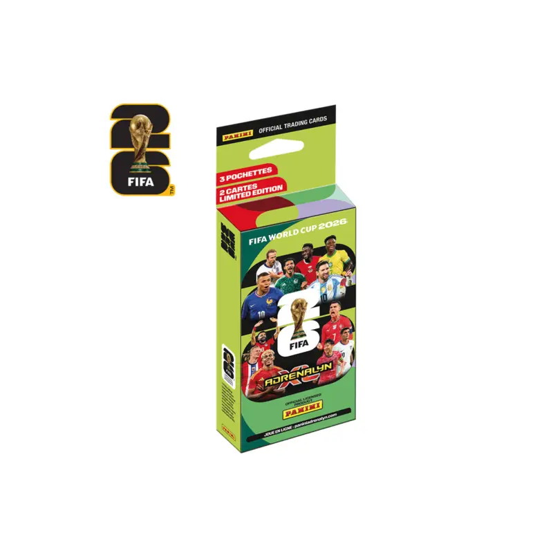 Goedkoop FIFA World Cup 26TM TCG Panini Blister Pack of 3 Packets and 2 EL Cards
