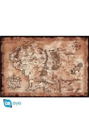 Seizoensaanbieding THE LORD OF THE RINGS - Map - Poster 91x61cm