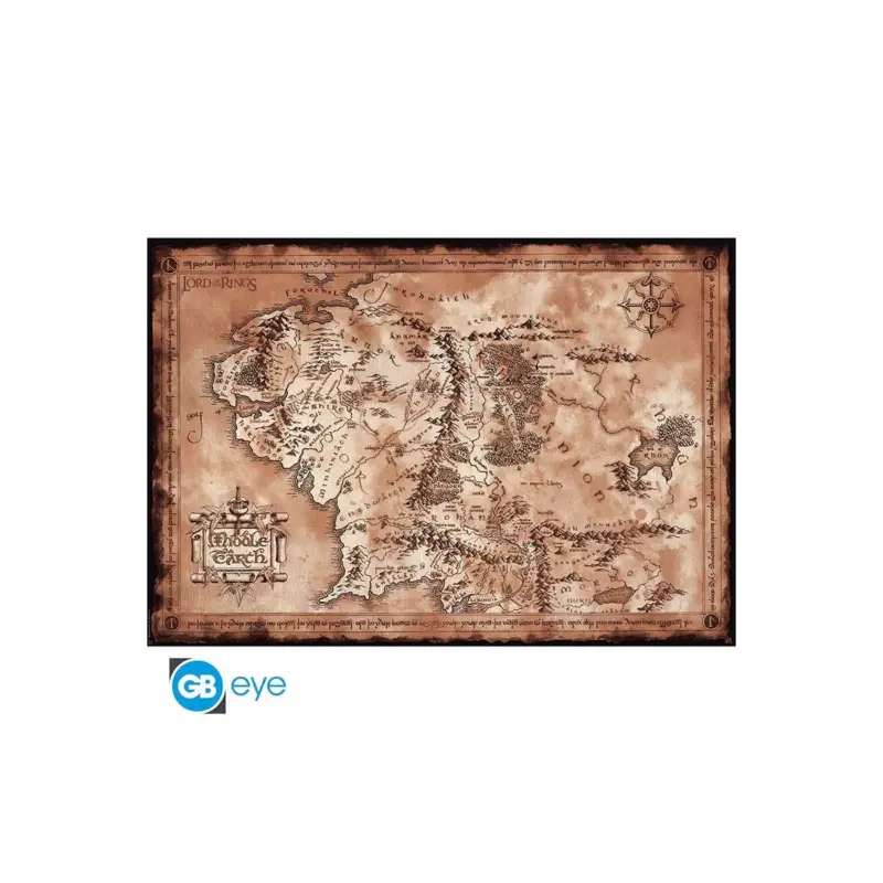 Seizoensaanbieding THE LORD OF THE RINGS - Map - Poster 91x61cm