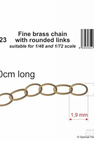 Superprijs Fine brass chain with rounded links - suitable for 1/48 and 1/72 scale Rupsbanden