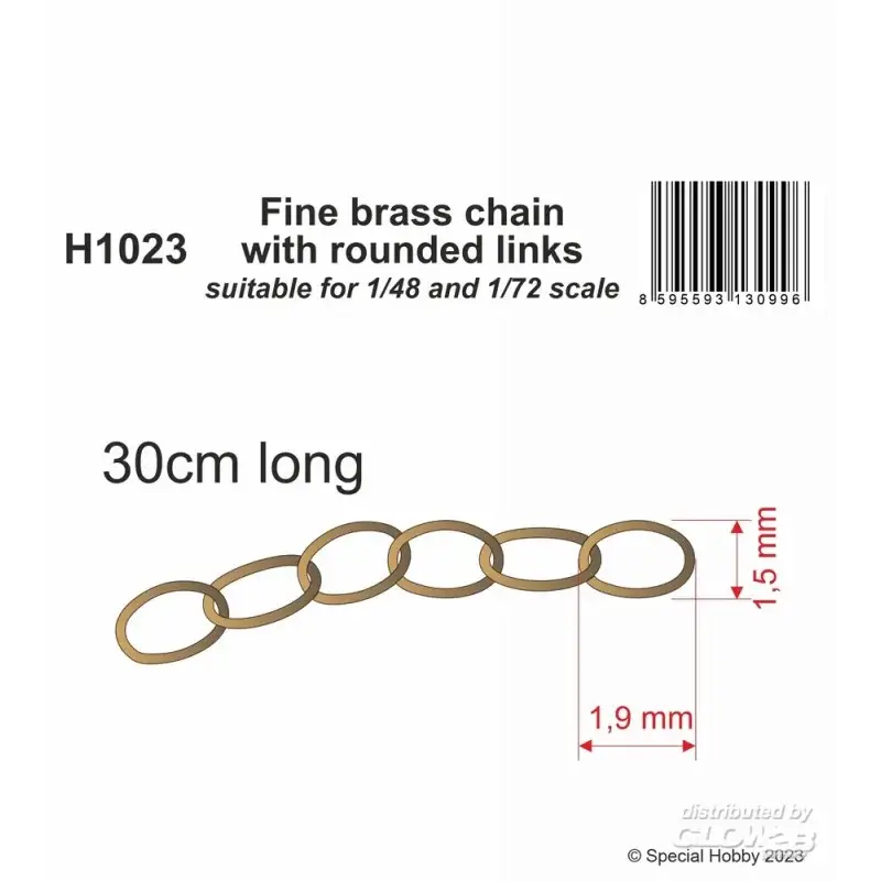 Superprijs Fine brass chain with rounded links - suitable for 1/48 and 1/72 scale Rupsbanden