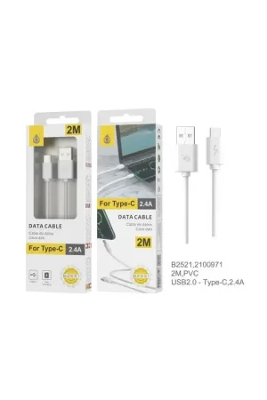 USB Type C Kabel B2521 - 2A 2m - Wit Beperkt Aanbod