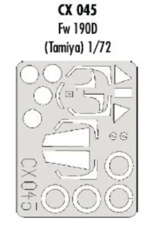 Uitverkoop Focke Wulf Fw 190D (toebehoren voor modelbouwsets van Tamiya) (made from yellow Kabuki tape produced in Japan)