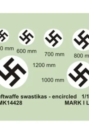 Bestseller Sticker Luftwaffe Swastikas, Encircled (diameter: 500;600;700;800;1000;1200 mm), 2 sets