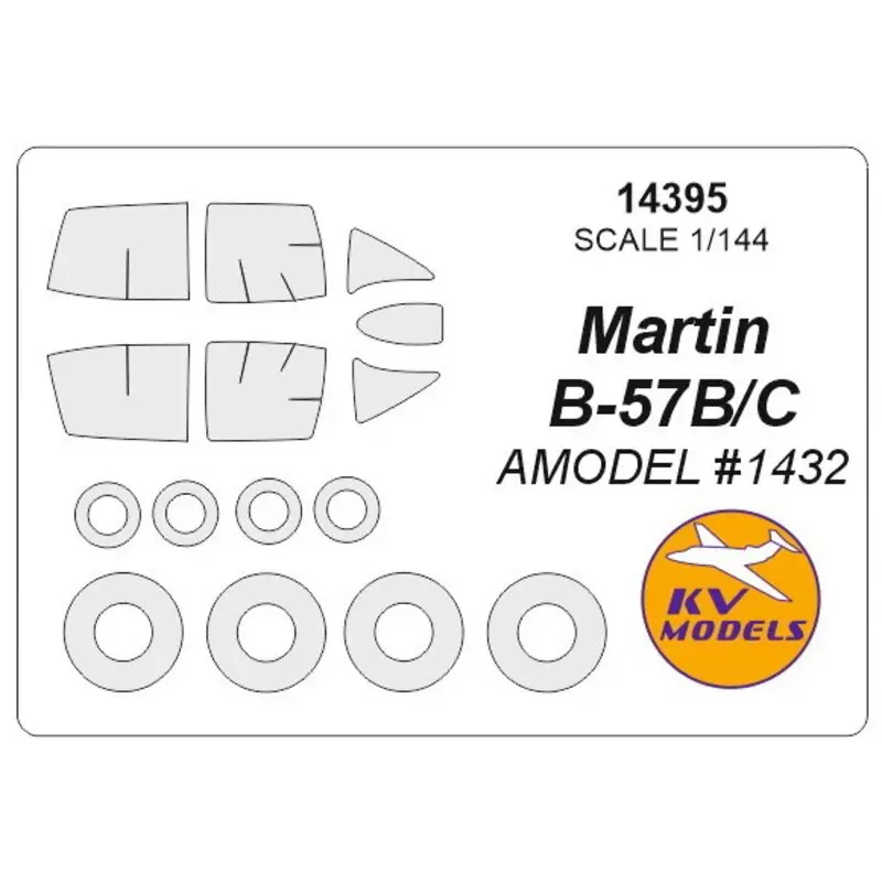 Beperkte Voorraad Martin B-57 luifelverfmasker EN wielverfmasker maskers (ontworpen om te worden gebruikt met A-Model kits AMU1432) [Martin B-57B