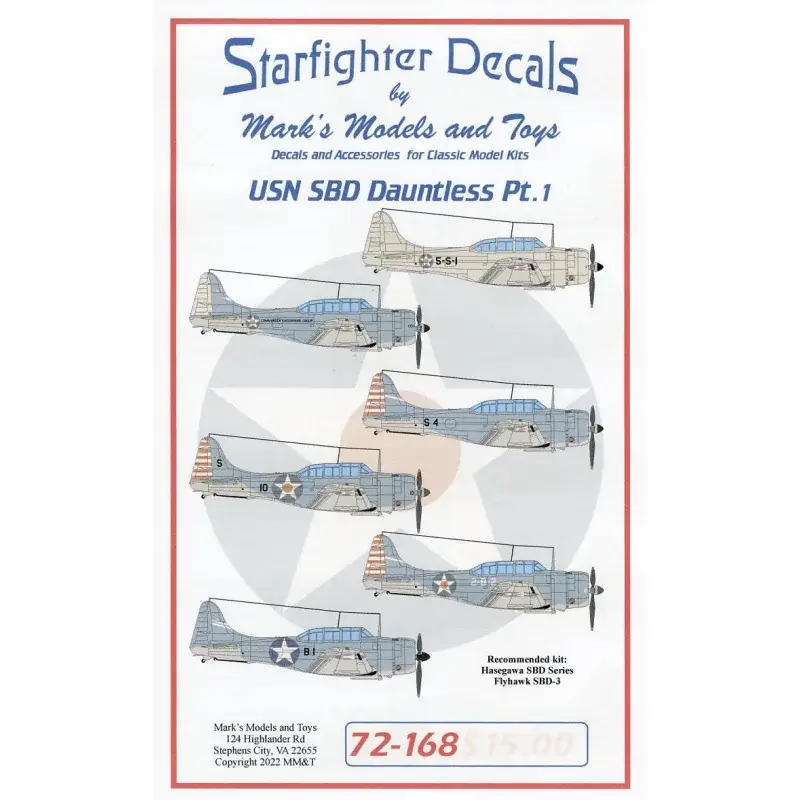 Voordeelprijs Sticker USN SBD Dauntless Pt.1 Decal