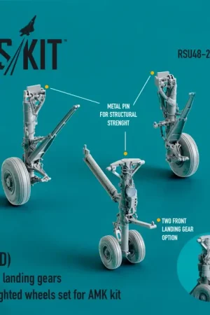 Grumman F-14 (D) Tomcat landing gears with weighted wheels set for AMK kit (Resin & 3D Printing) (1/48) Koopje