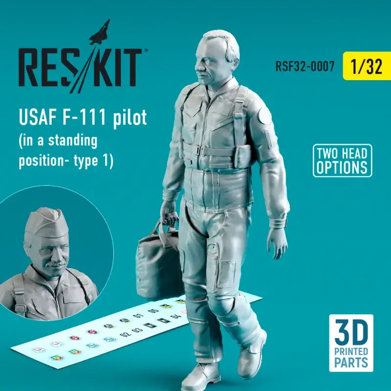 USAF F-111 pilot (in a standing position- type 1) (3D Printing) Figuren Superprijs
