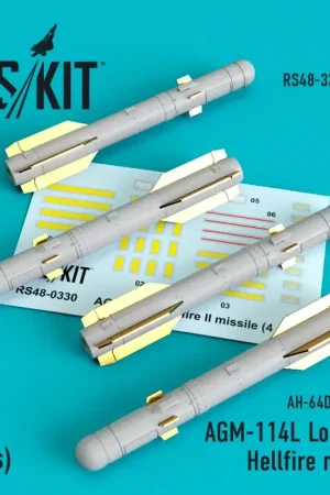 AGM-114L Longbow Hellfire missile (4 pcs)(Boeing/Hughes AH-64 D Longbow) Accessoire Weekendaanbieding