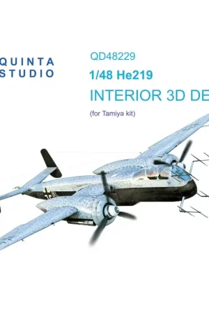 Goedkoop Heinkel He-219 3D-Printed & colored Interior on decal paper (designed to be used with Tamiya kits)